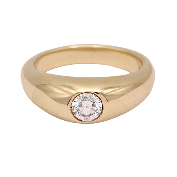 Diamond Bombe Signet Ring