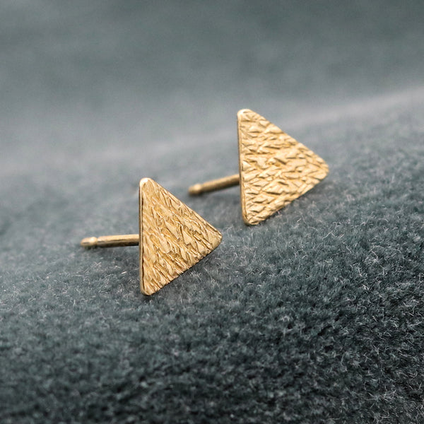 Gold Stamped Triangle Studs