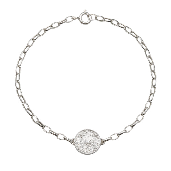 Silver Sun And Moon Disc Bracelet