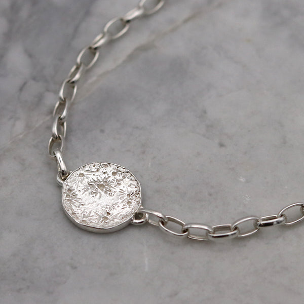 Silver Sun And Moon Disc Bracelet