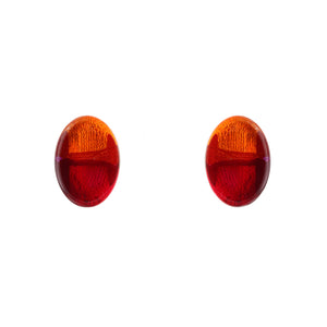 Orange & Pink Oval Acrylic Studs