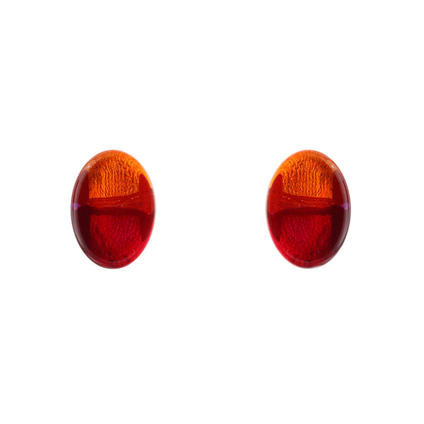 Orange & Pink Oval Acrylic Studs