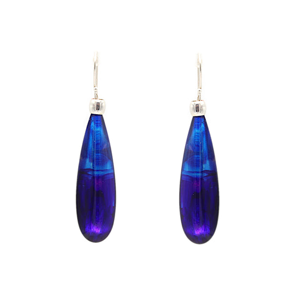 Deep Blue Medium Acrylic Drop Earrings