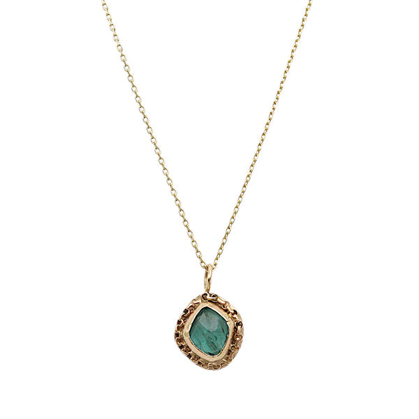 Grandidierite Chain Halo Pendant
