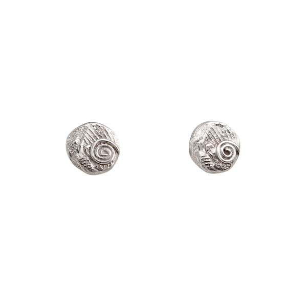 Tiny Silver Swirl Texture Studs