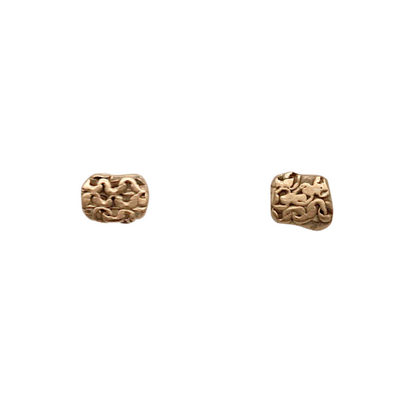 Tiny Gold Hammered Chain Studs