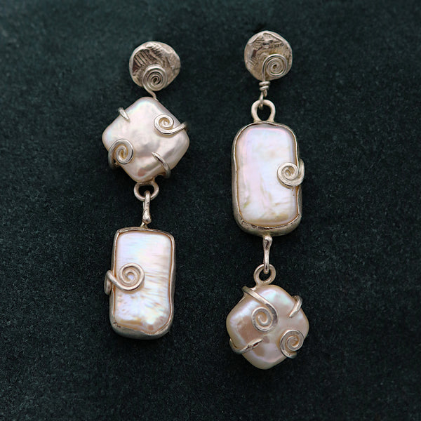 Mismatched Statement Pearl Drop Earrings