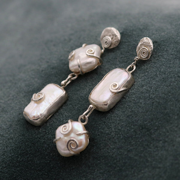 Mismatched Statement Pearl Drop Earrings