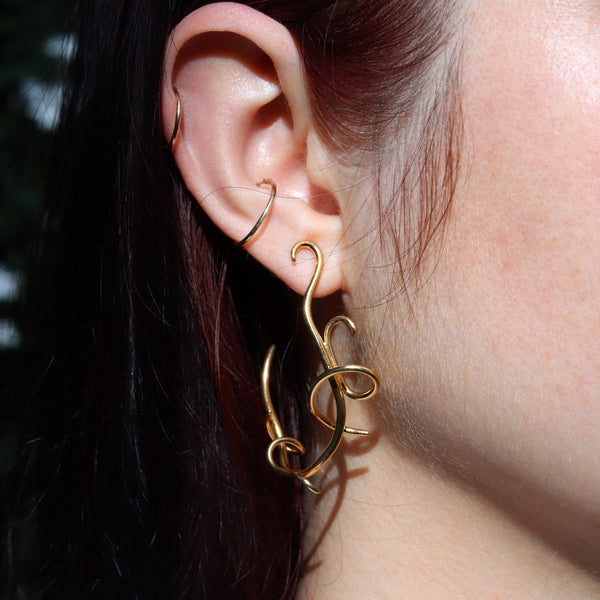 Golden Tendril Hoops
