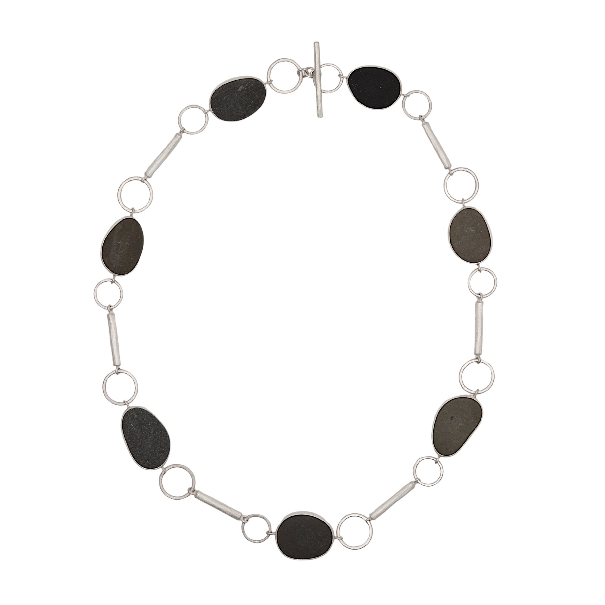 Grey Pebble Collar Necklace