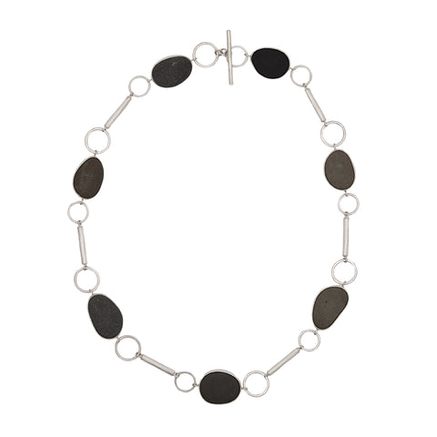 Grey Pebble Collar Necklace
