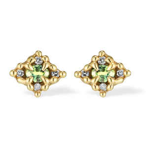 Green Mini Croix Earrings