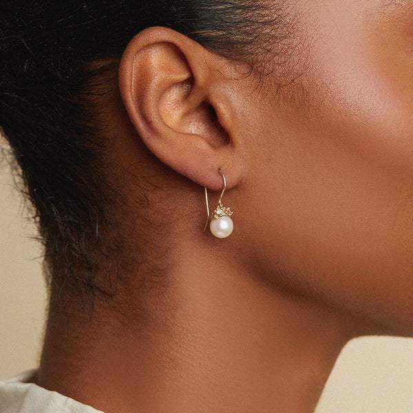 Pearl Encrusted Drop Earrings