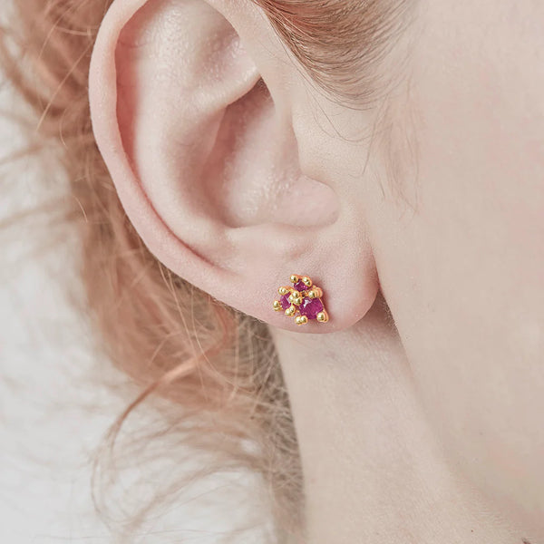 Ruby Cluster Studs