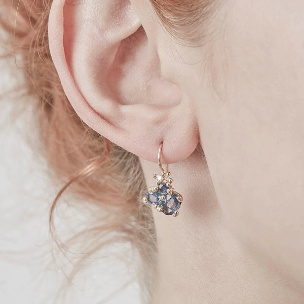 Sapphire Cluster Drops with Diamonds