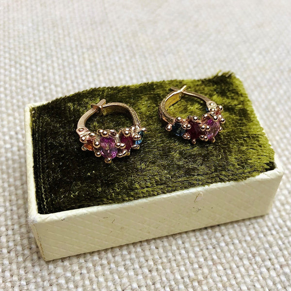 Sapphire And Ruby Harlequin Hoops