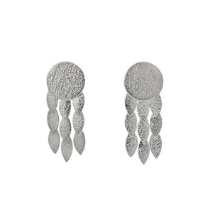 Silver Icarus Sun Drop Earrings