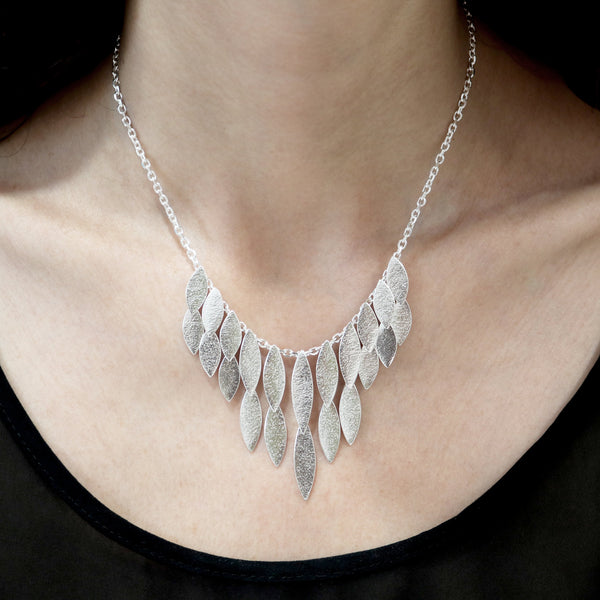 Silver Icarus Large Waterfall Necklace