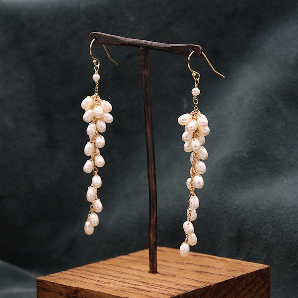 Pearl Cluster Graduated Earrings