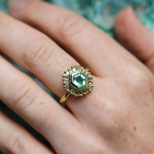 Emerald Halo Treasury Ring