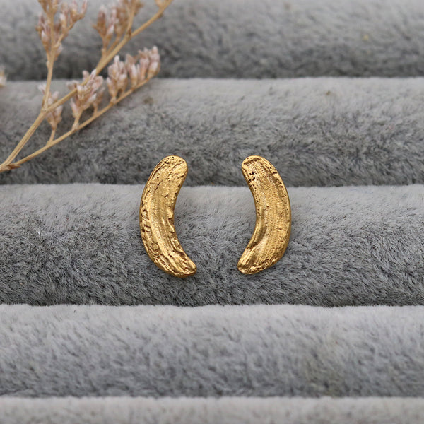 Mini Golden Brushstroke Earrings