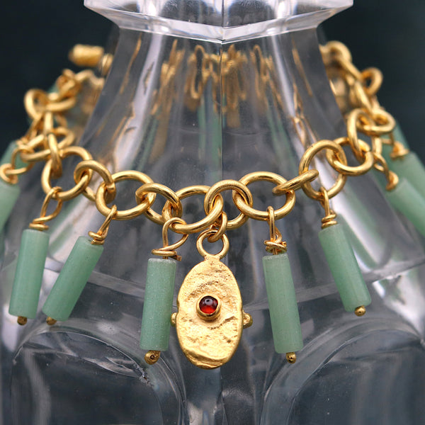 Plethora Aventurine And Garnet Drop Bracelet
