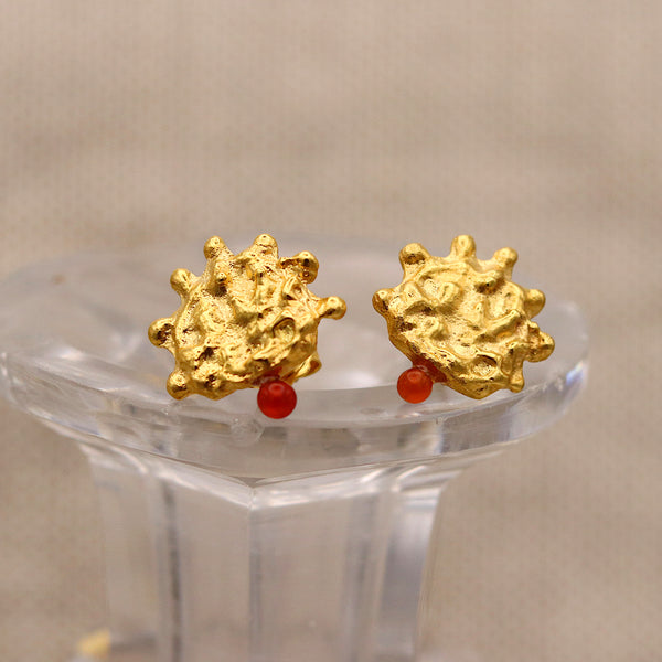 Plethora Tirona Carnelian Stud Earrings