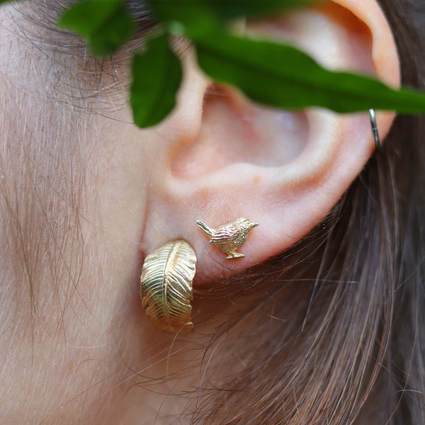 Banana Leaf Hoop Earrings