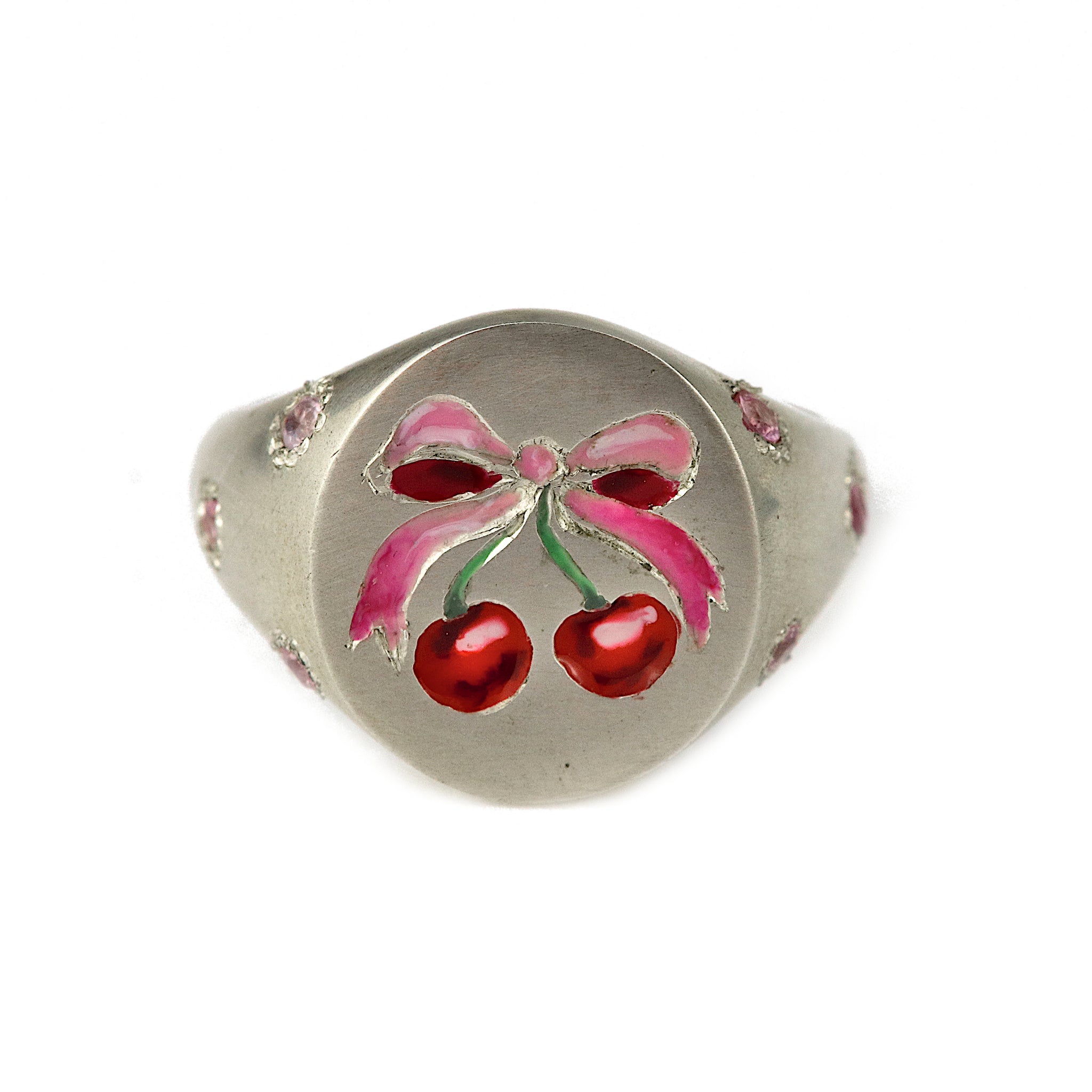 Cherry and Bow Signet Ring