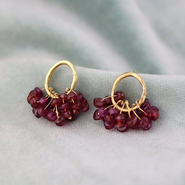 Berry Garnet Cluster Earrings  (Returned to designer 26/04/24)