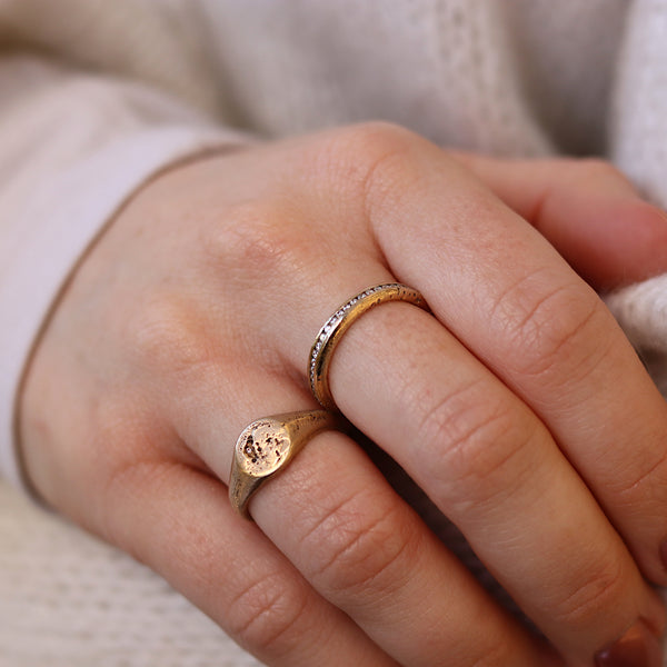 Sandcast Gold Diamond Eternity Ring