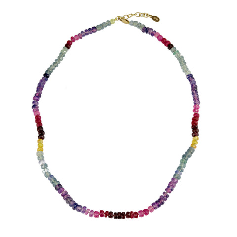 Rainbow Sapphire Bead Necklace