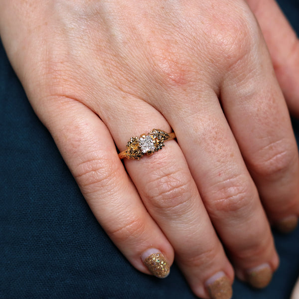 Oak Leaf Diamond Treasury Ring