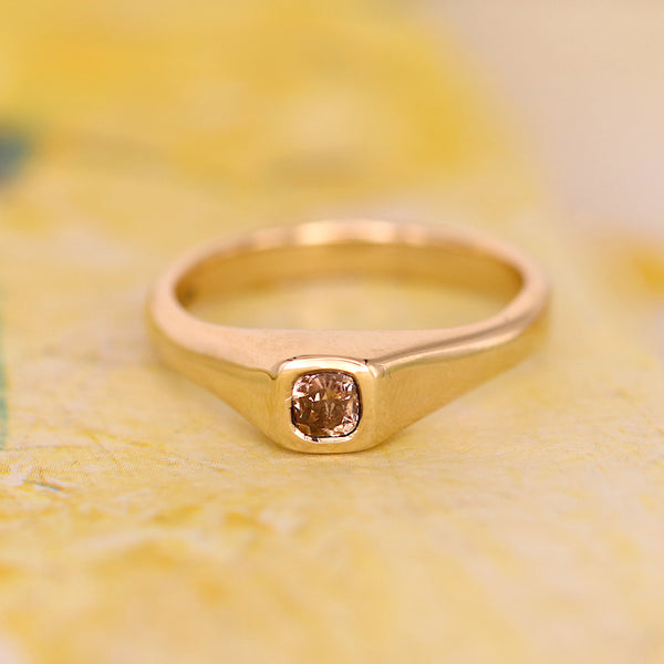 Brown Diamond Contemporary Signet Ring