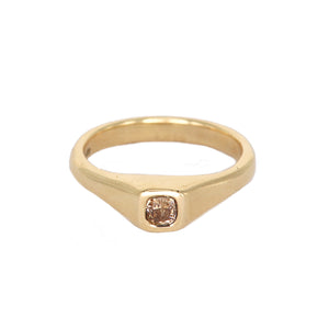 Brown Diamond Contemporary Signet Ring