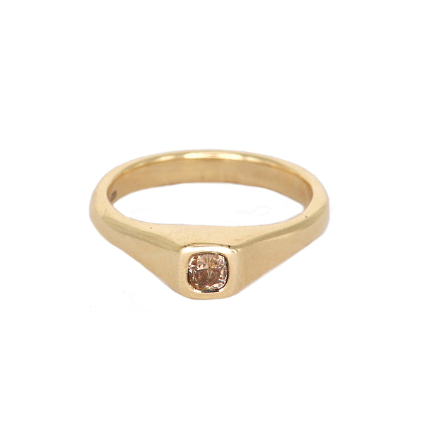 Brown Diamond Contemporary Signet Ring