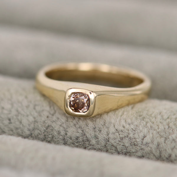 Brown Diamond Contemporary Signet Ring