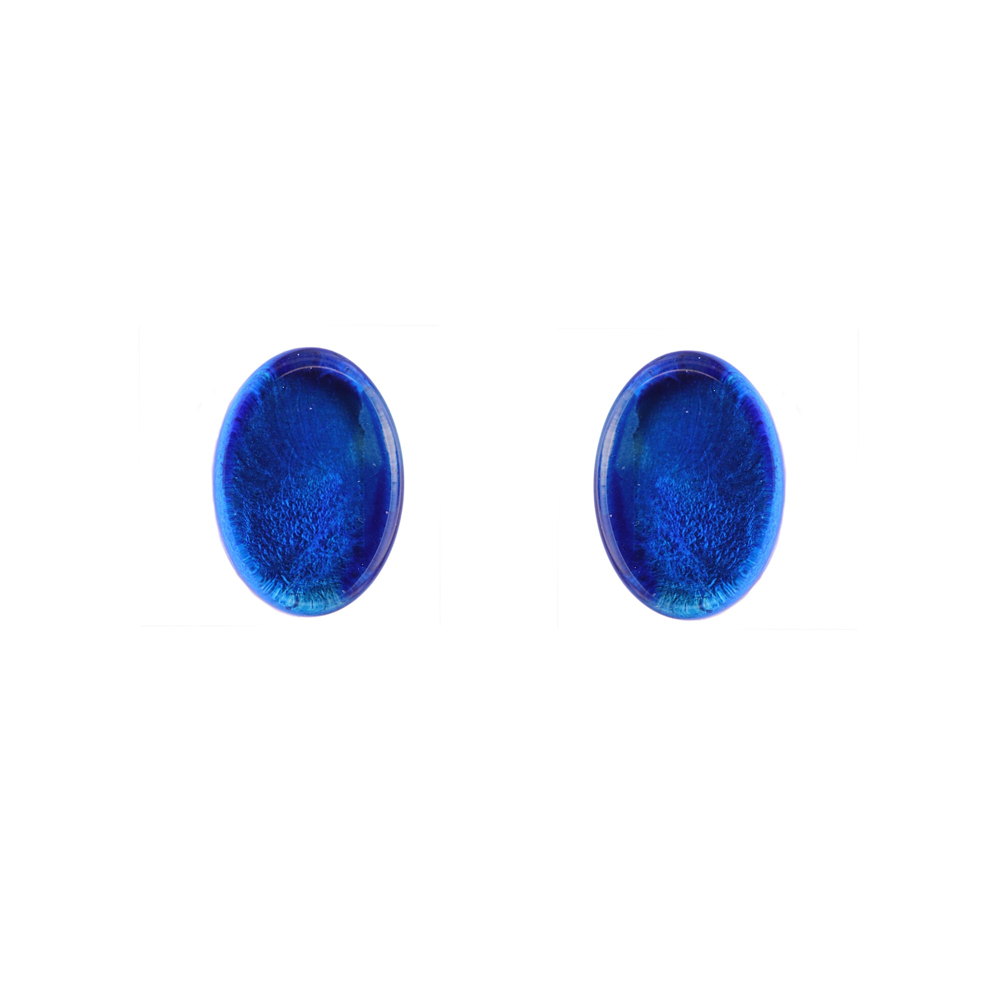 Deep Blue Oval Acrylic Studs