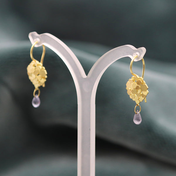 Chaos Hex Pod Earrings with Sapphire Drops