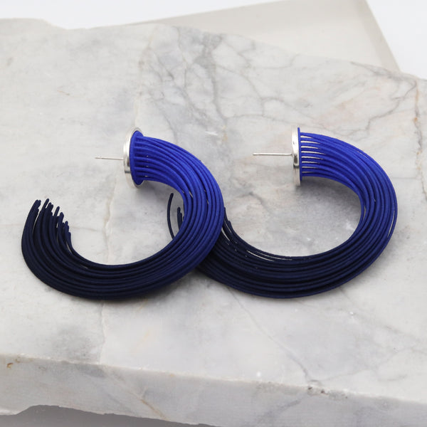 Ocean Blue Medium Brushstroke Earrings