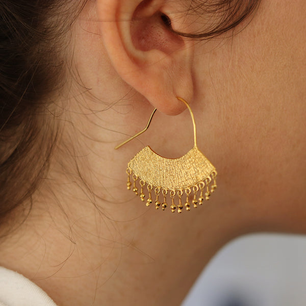 Large Chandelier Pyrite Earrings