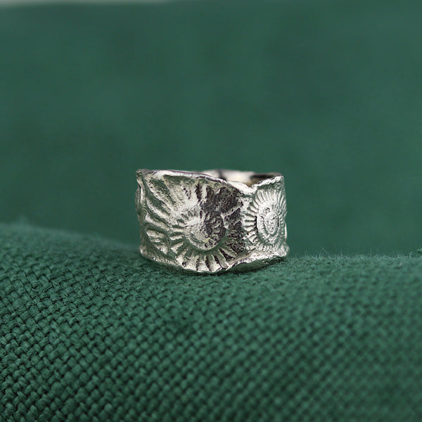 Silver Ammonite Nautilus Ring