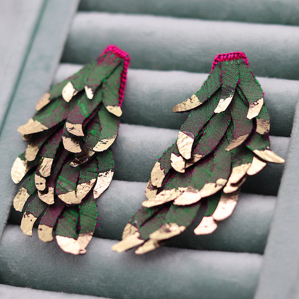 Into The Woods Silk Earrings