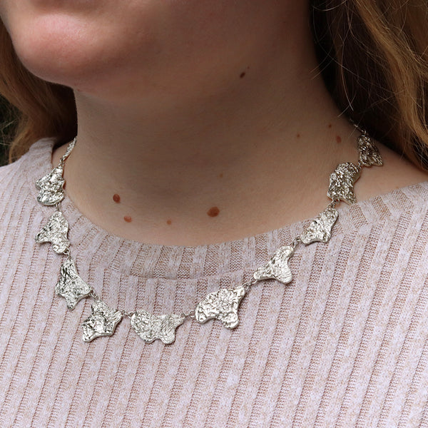 Silver Foreshore At Dawn Statement Necklace