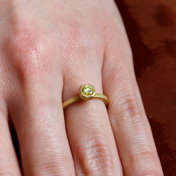 Yellow Radiant Cut Diamond Ring