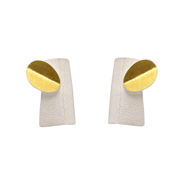 Silver And Gold Folded Petal Studs