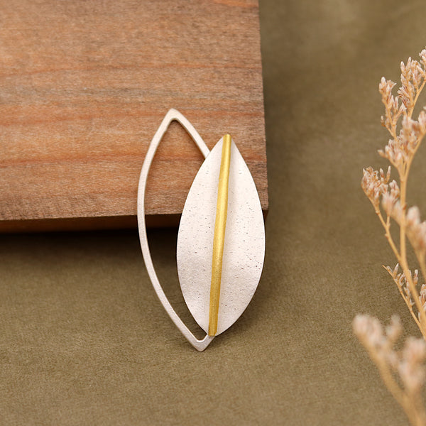Silver Leaf Brooch