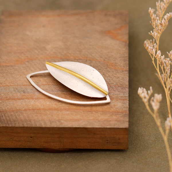 Silver Leaf Brooch