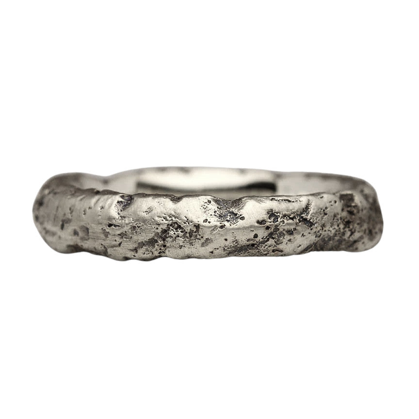 Silver Extra Texture Sandcast 5mm Ring – Gill Wing Jewellery