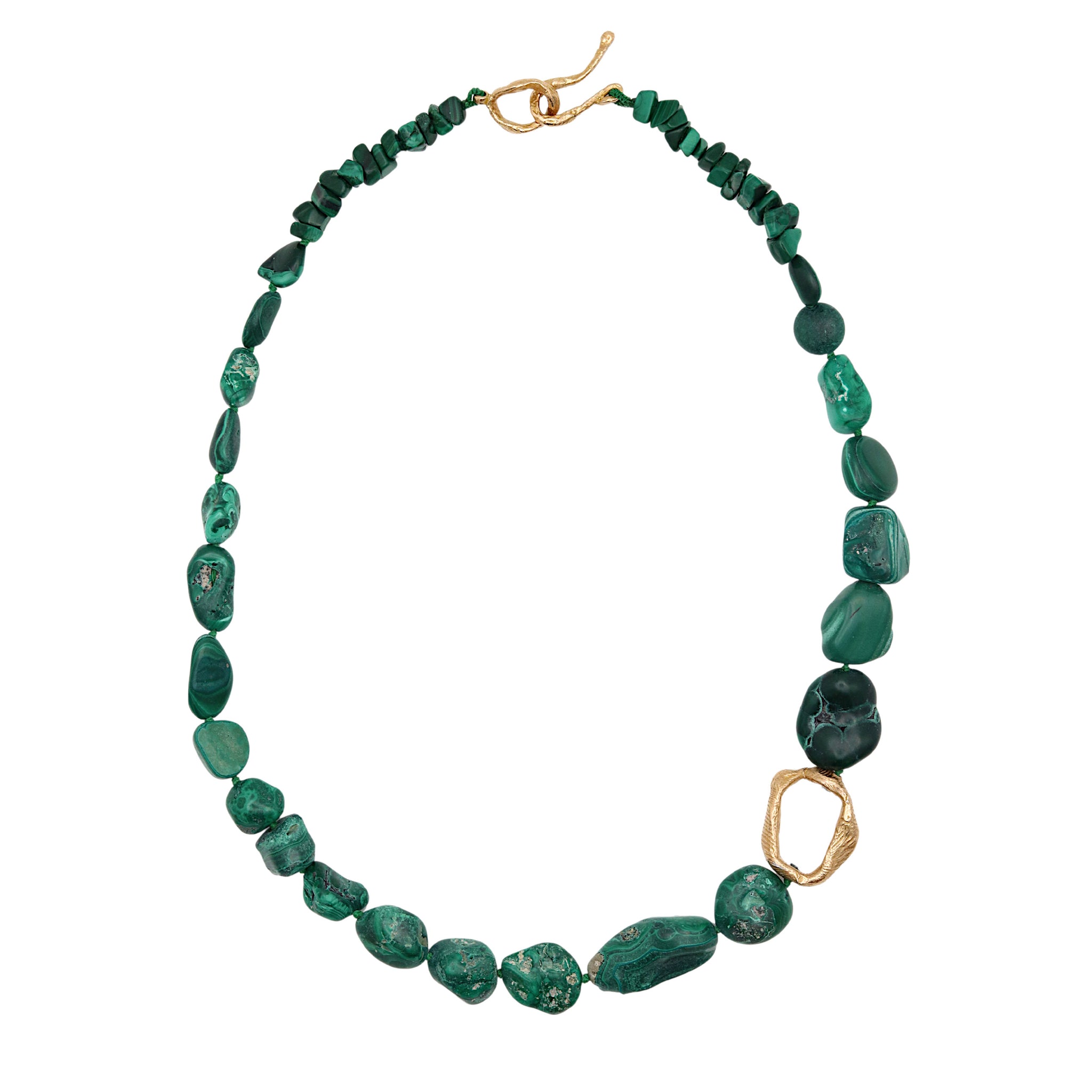 Large Malachite Bronze Necklace